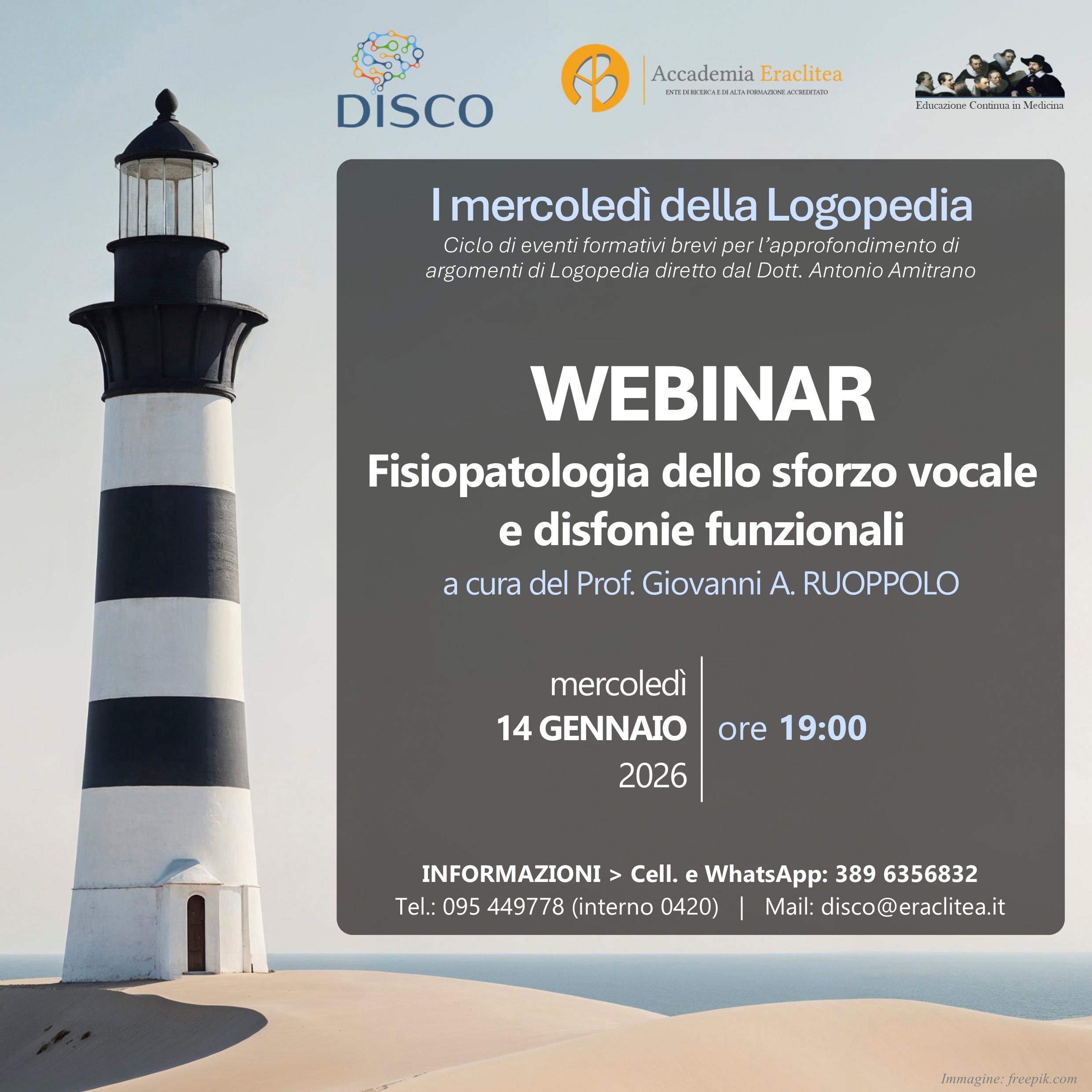 WEBINAR - Fisiopatologia dello sforzo vocale e disfonie funzionali